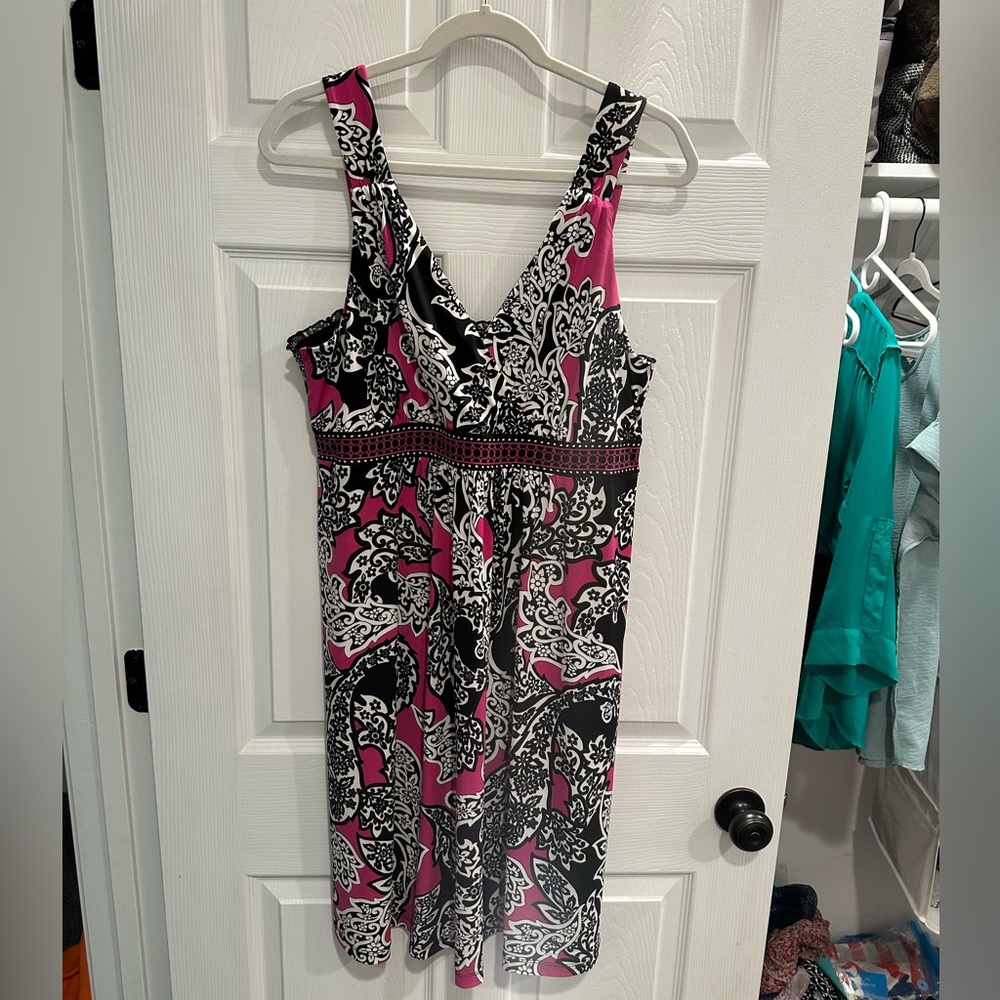 Apt. 9 Pink and Black Floral Maxi Dress